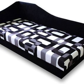 Jednolôžková posteľ (váľanda) 80 cm Lux 87 (Čierna 39 + Gusto 12) (L)