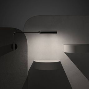 Lumina Flo nástenné LED zástrčka 3 000 K čierne, Obývacia izba / jedáleň, oceľ, hliník, 3W, K: 15cm