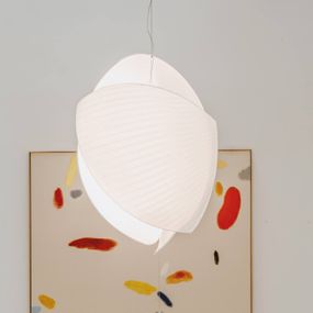 LEDS-C4 Voiles závesná lampa 95x70cm stmieva 1-10V, Obývacia izba / jedáleň, oceľ, japonský papier, 32.5W, P: 49 cm, K: 66cm