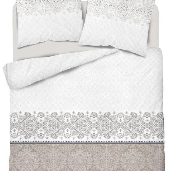 Bavlnená posteľná bielizeň s elegantným béžovým vzorom 3 časti: 1ks 160 cmx200 + 2ks 70 cmx80 Béžová