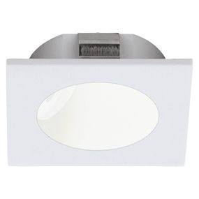 EGLO Zapustené nástenné LED svietidlo Zarate biele, Chodba, hliník, plast, 2W, L: 8 cm, K: 8cm