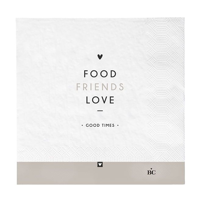 Bastion Collections Papierové servítky Food Friends Love - 20 ks