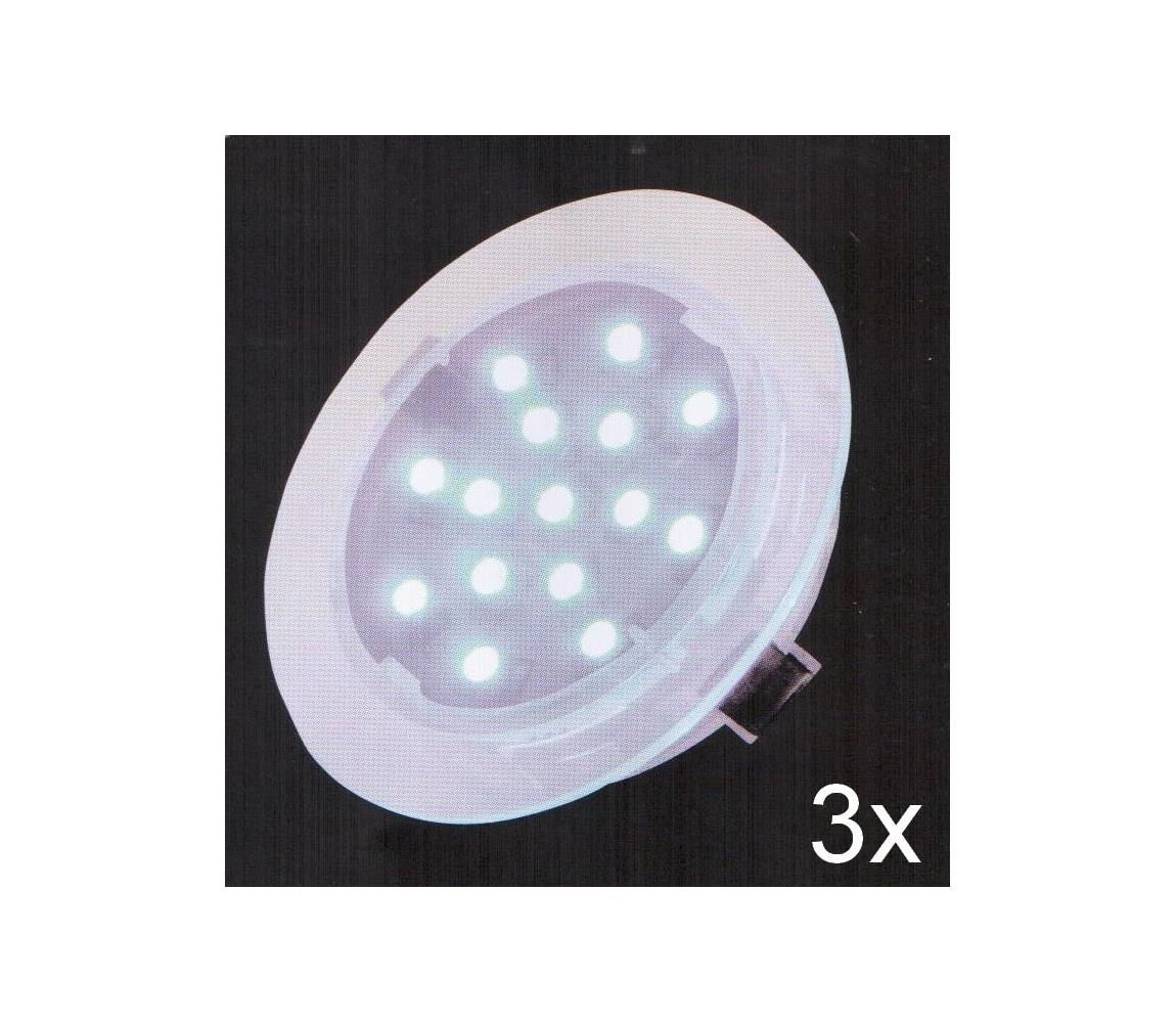 Fulgur 21072 - SADA 3x LED Podhľadové svietidlo ELESPOT 1xLED/0,7W/230V IP44