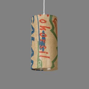 lumbono Závesná lampa N°91 Perlbohne jutové kávové vrece, Obývacia izba / jedáleň, jutový textil, kov, E27, 60W, K: 40cm