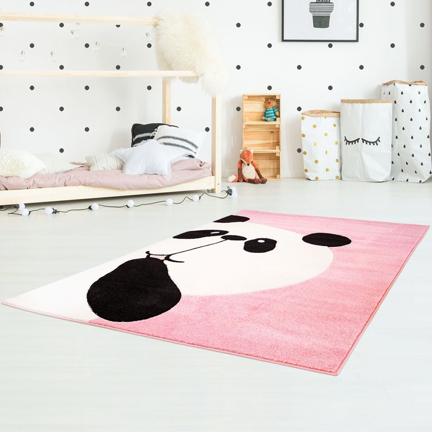 DomTextilu Krásny detský ružový koberec panda 41995-197313