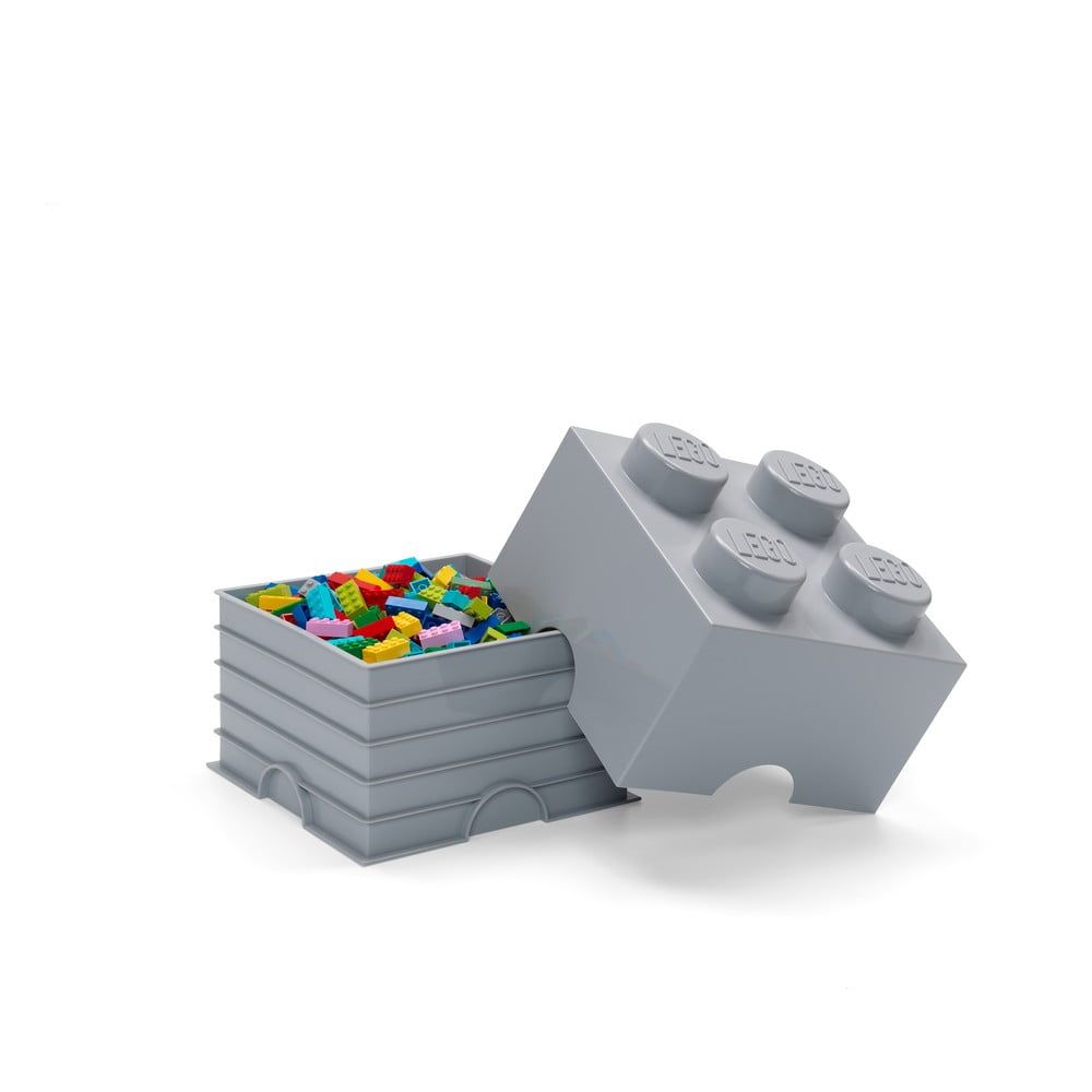 Sivý úložný box štvorec LEGO®