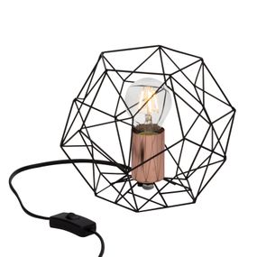 Brilliant Stolná lampa Synergy s klietkovým tienidlom, Obývacia izba / jedáleň, kov, E27, 60W, K: 18.5cm