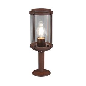 Trio 502360124 záhradná stĺpiková lampa Tanaro 1x40W | E27 | IP44 - hrdzavo hnedá patina