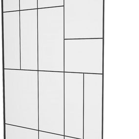MEXEN/S - KIOTO samostatne stojaca sprchová zástena 100 x 200 cm, transparent/čierny vzor 8 mm, biela 800-100-002-20-78