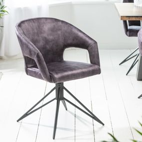 Dizajnová otočná stolička Age sivý zamat