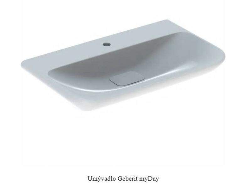 Geberit myDay - Umývadlo, 650x480 mm, s KeraTect, biela 125465600