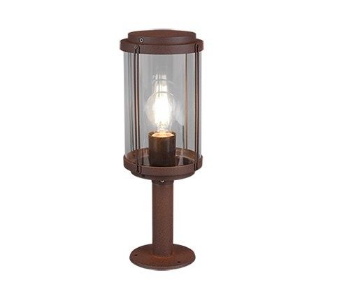 Trio 502360124 záhradná stĺpiková lampa Tanaro 1x40W | E27 | IP44 - hrdzavo hnedá patina