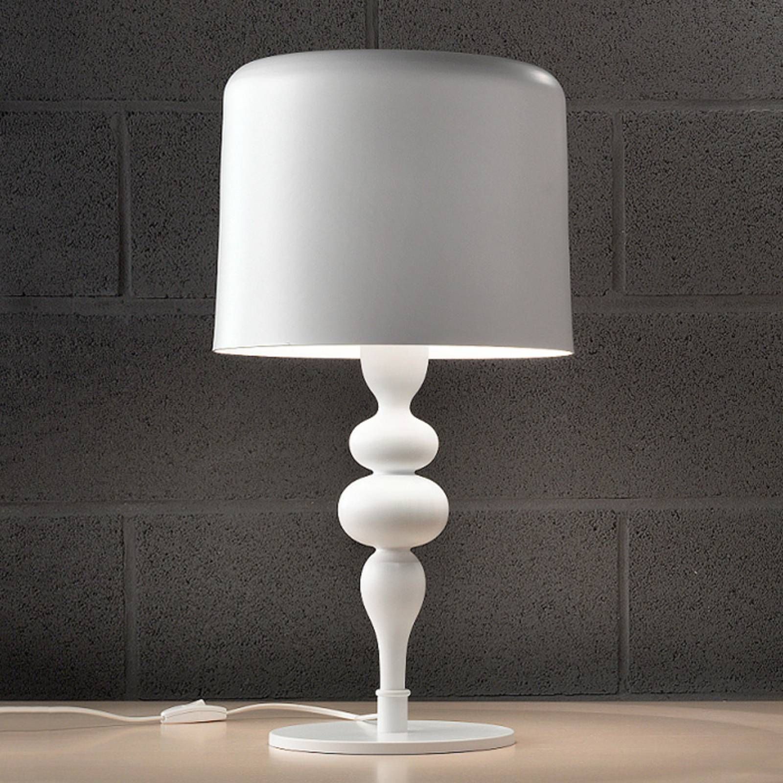 Masiero Stolová lampa Eva TL3+1G 75 cm, biela, Obývacia izba / jedáleň, kov, živica, sklo, K: 75cm