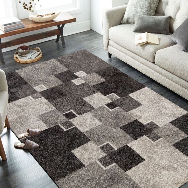 DomTextilu Moderný béžový koberec s motívom štvorcov 38603-181616