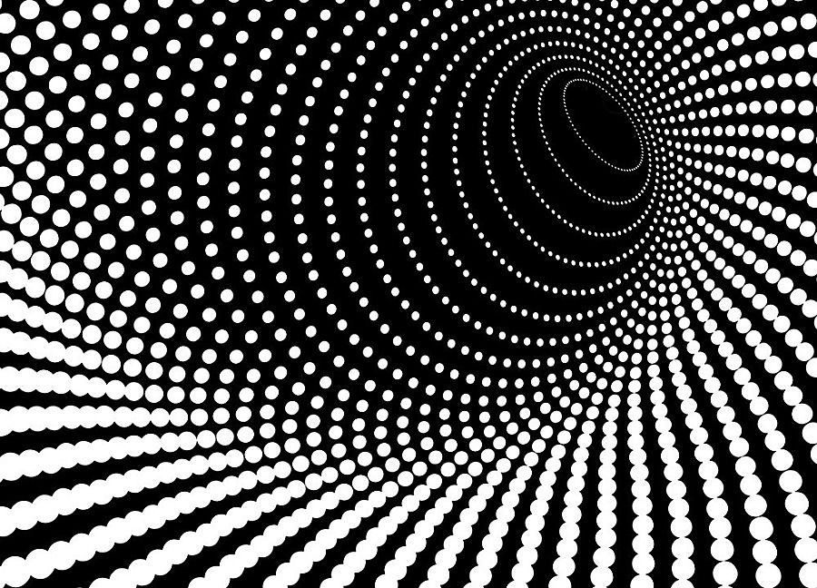 3D stena Čiernobiela ilúzia - fototapeta FM0125