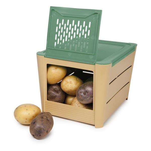 Hnedo-zelený úložný box na zemiaky Snips Potatoes
