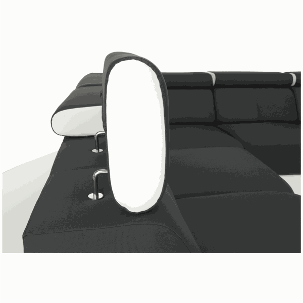 Univerzálna rohová sedacia súprava, biela/čierna, MARBELA 2+3