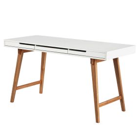 Sconto Písací stôl DELIE biela/buk