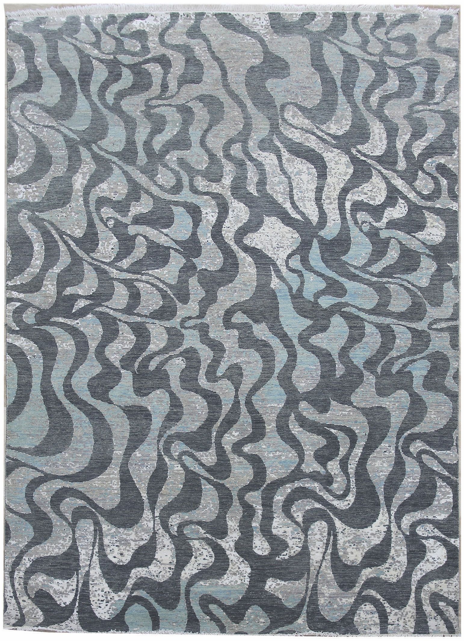 Diamond Carpets koberce Ručne viazaný kusový koberec Diamond DC-M1 Grey / aqua - 365x550 cm