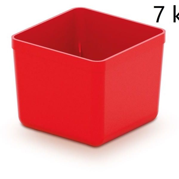 Sada 7 plastových boxov na náradie Unite box 5,5x5,5x16,5 cm červená