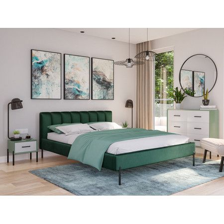 Čalúnená posteľ MILAN rozmer 180x200 cm Zelená
