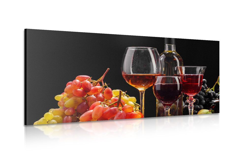 Obraz talianske víno a hrozno - 120x60
