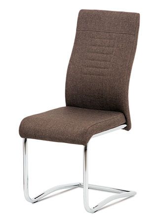 Autronic Jedálenská stolička hnedá látka / chróm DCL-427 BR2