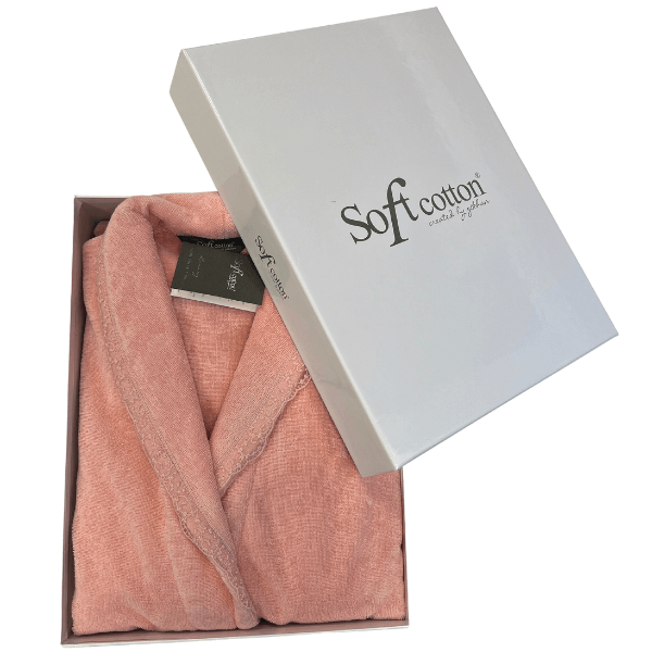 Soft Cotton Dámsky elegantný župan STELLA v darčekovom balení. Ružová Rose XL