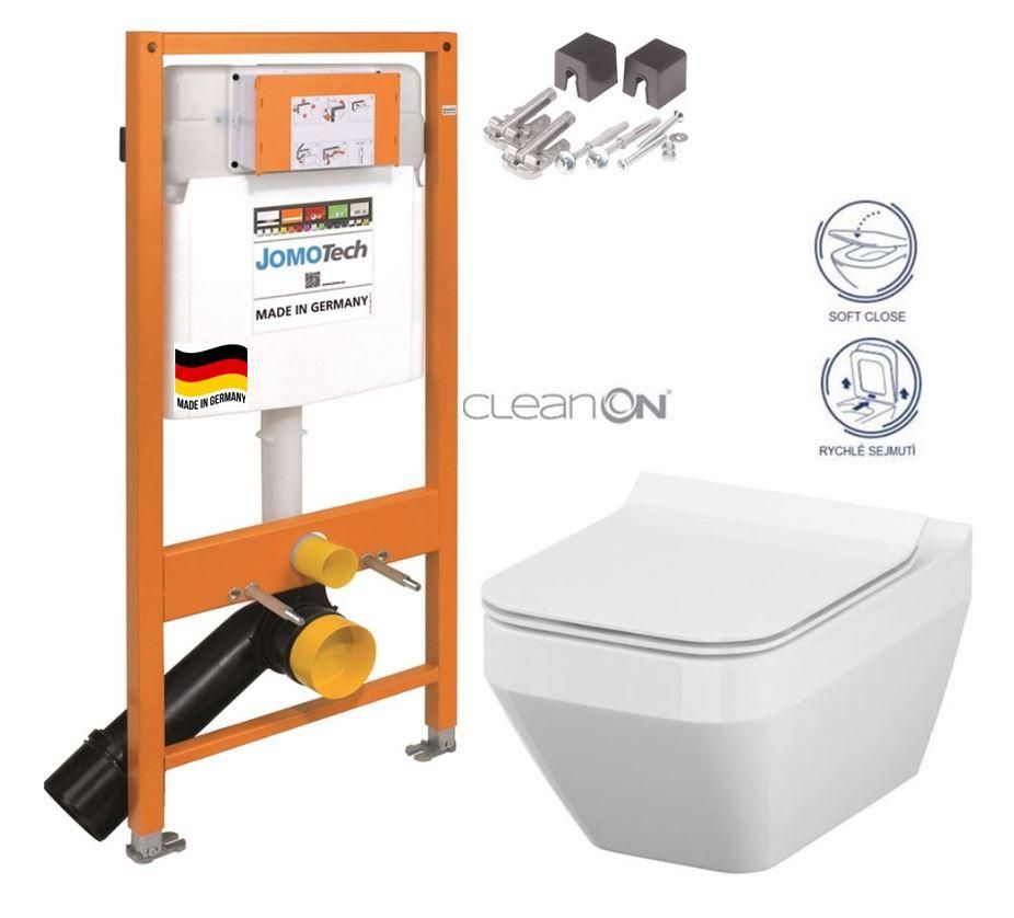 JOMOTech modul pre závesné WC bez sedátka + WC CERSANIT CLEANON CREA štvorec + SEDADLO 174-91100700-00 CR2