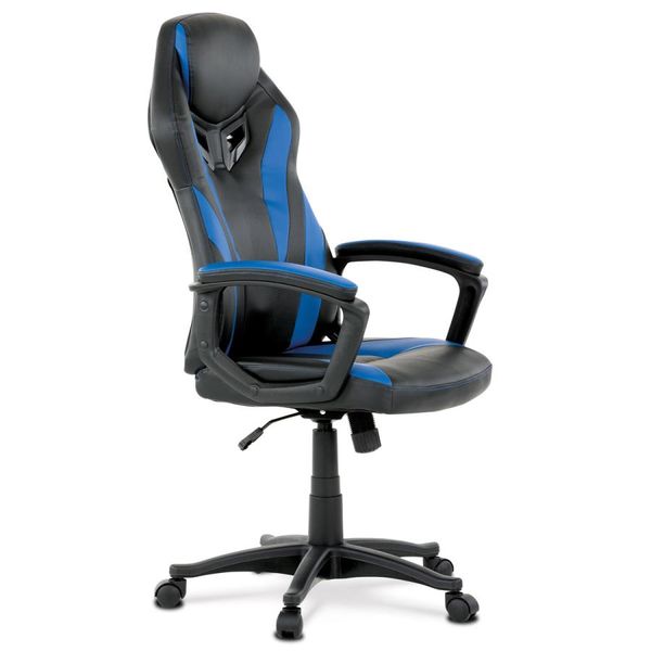Autronic -  Herná stolička KA-Y209 BLUE, modrá a čierna ekokoža
