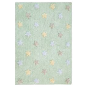 Lorena Canals koberce Ručne tkaný kusový koberec Tricolor Stars Soft Mint - 120x160 cm