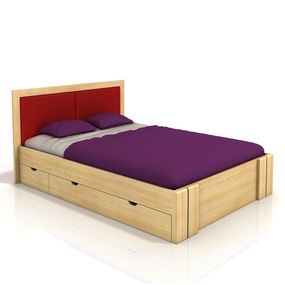 Manželská posteľ 180 cm Naturlig Manglerud High Drawers (borovica) (s roštom)