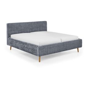 Modrá čalúnená dvojlôžková posteľ s roštom 180x200 cm Primavera – Meise Möbel