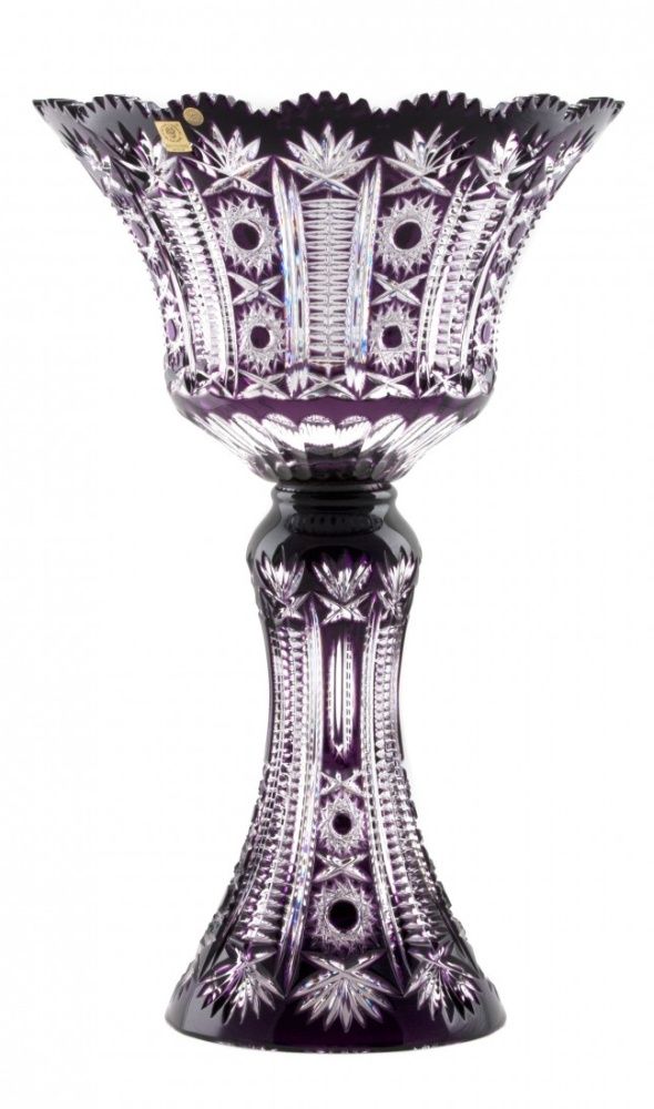 Krištáľová váza Kendy, farba fialová, výška 455 mm