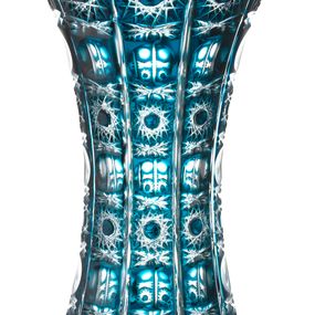 Krištáľová váza Petra, farba azúrová, výška 305 mm