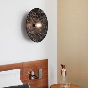 MARKET SET Gatsby nástenné kumo čierna Ø 50 cm, Obývacia izba / jedáleň, kov, textil, E27, 60W