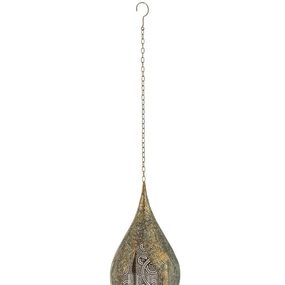 Zlatý závesný kovový svietnik Oriental antik gold - 18 * 16 * 85 cm