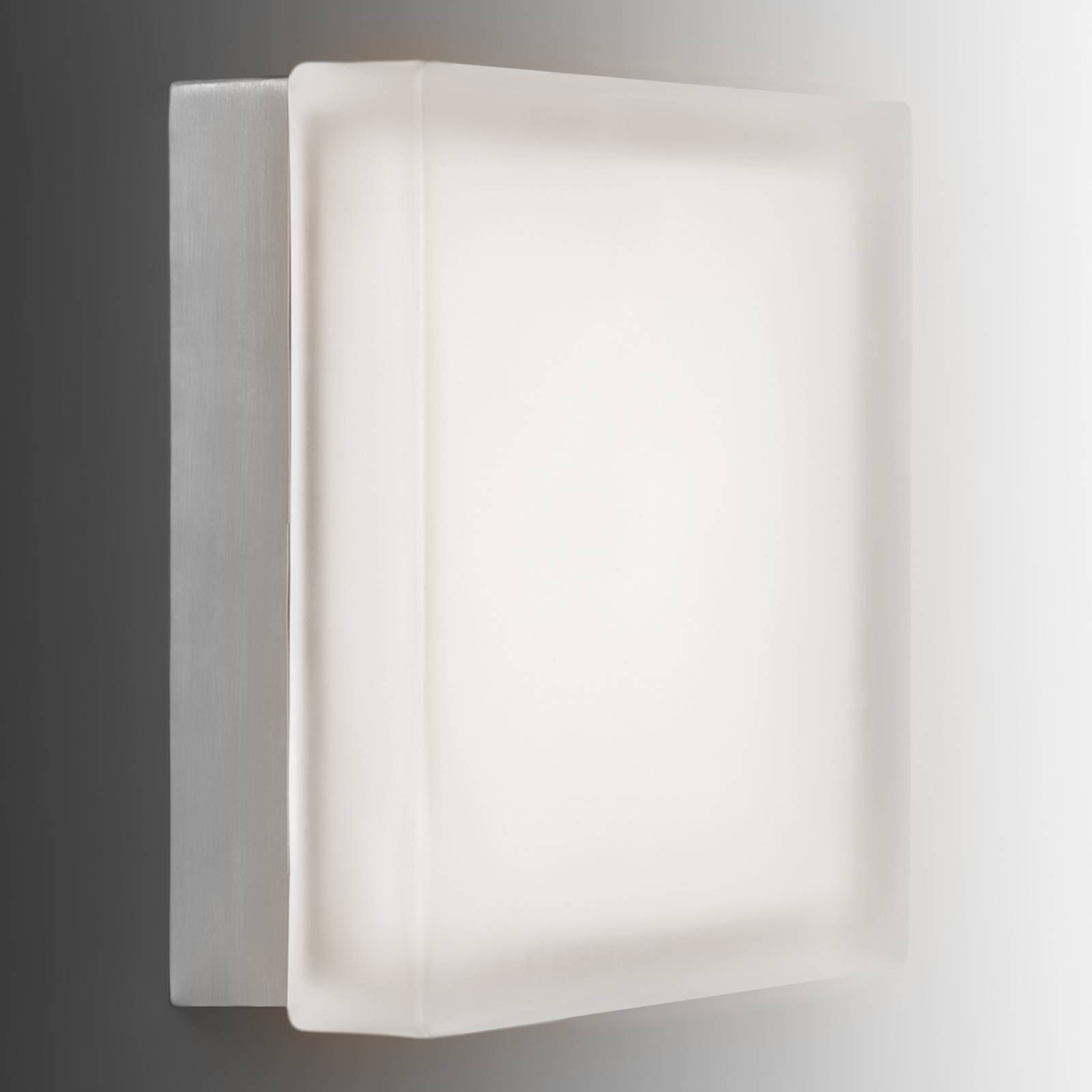 Akzentlicht Moderné nástenné LED svetlo Briq 02L, teplá biela, Obývacia izba / jedáleň, sklo, ušľachtilá oceľ, 26W, P: 26.4 cm, L: 26.4 cm