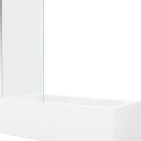 MEXEN/S - Vega obdĺžniková vaňa 180 x 80 cm s panelom + vaňová zástena 80 cm, transparent, chróm 550118080X9508000001