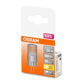 OSRAM LED kolíková žiarovka G4 2, 6W, teplá, 300 lm, G4, 2.6W, Energialuokka: F, P: 4 cm
