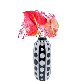 KARE Design Černobílá skleněná váza Brillar 38cm