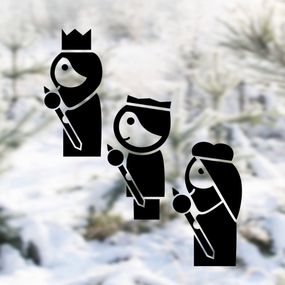Pieris design Traja králi - dekorácia na okno studená zelená