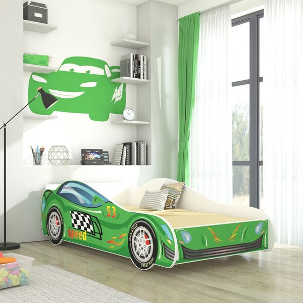 Detská posteľ s matracom Sander 80x160 cm - zelená / biela