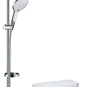 HansGrohe Raindance Select S - Sprchová súprava s termostatom, 150 mm, 3 prúdy, biela/chróm 27037400