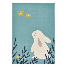 Detský modrý koberec Zala Living Design Bunny Lottie, 120 x 170 cm