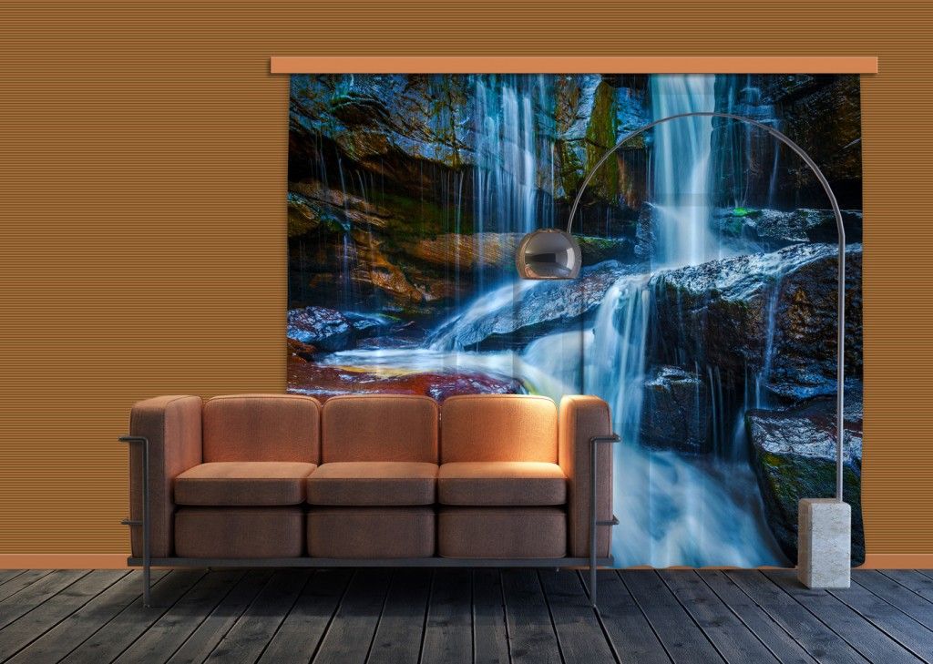 FCP XXL 6400 AG Design textilný foto záves delený obrazový Big Waterfall - Veľký vodopád FCPXXL 6400, veľkosť 280 x 245 cm