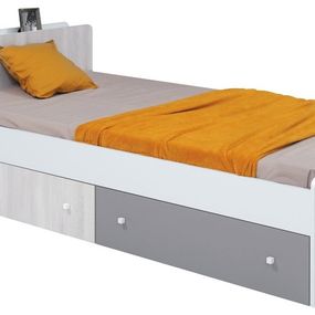 Detská posteľ s úložným priestorom beta 90x200cm - biela/dub