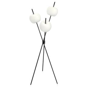 Kundalini Kushi moderná stojaca LED lampa, čierna, Obývacia izba / jedáleň, kov, sklo, 4.6W, K: 140cm