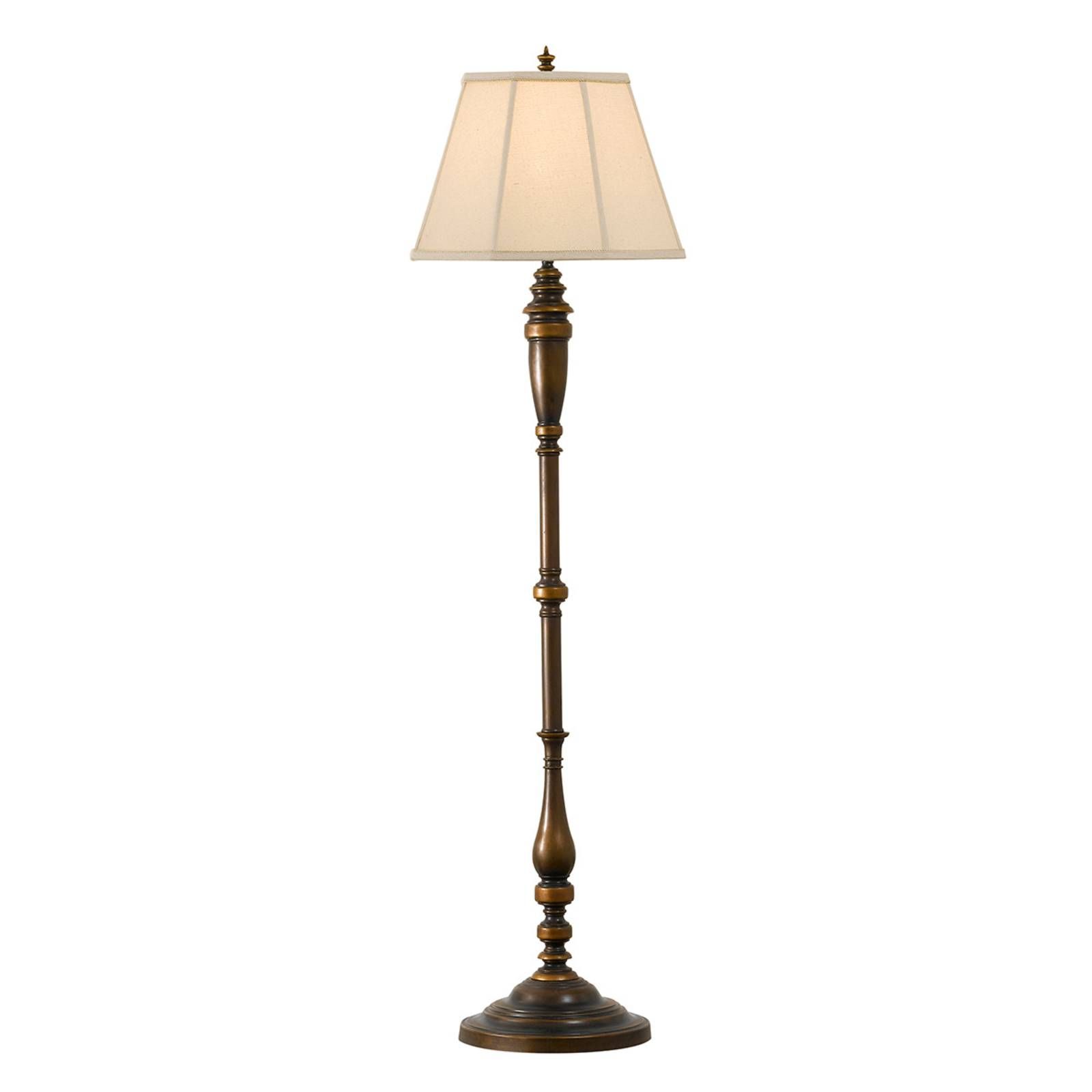 FEISS Stojaca lampa Lincolndale s textilným tienidlom, Obývacia izba / jedáleň, kov, ľan, E27, 60W, K: 158cm