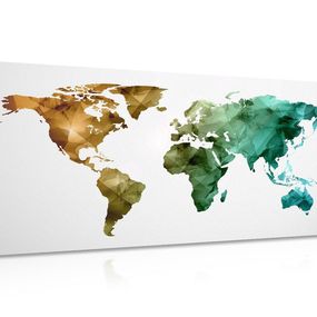 Obraz na korku farebná polygonálna mapa sveta - 120x60